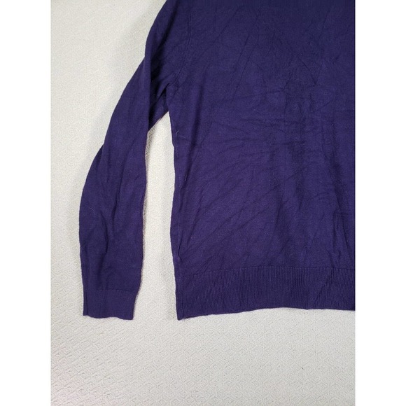 Kenneth Cole Sweater Womens Medium M Knit Button Up Purple Rayon Blend - Picture 9 of 12